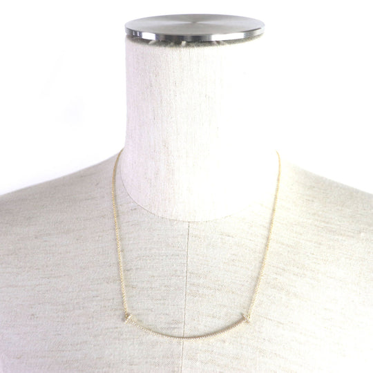 TIFFANY&Co. Necklace Main: AU750, Part: Diamond gold T Smile Women Used Authentic