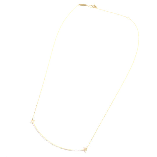 TIFFANY&Co. Necklace Main: AU750, Part: Diamond gold T Smile Women Used Authentic