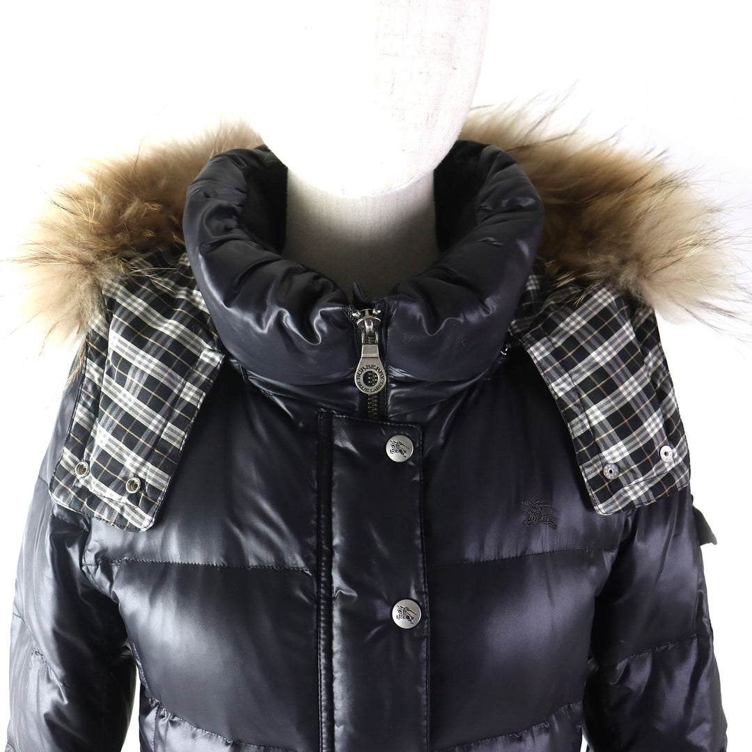 BURBERRY BLUE LABEL Down jacket Nylon Black Women 38 Used Authentic