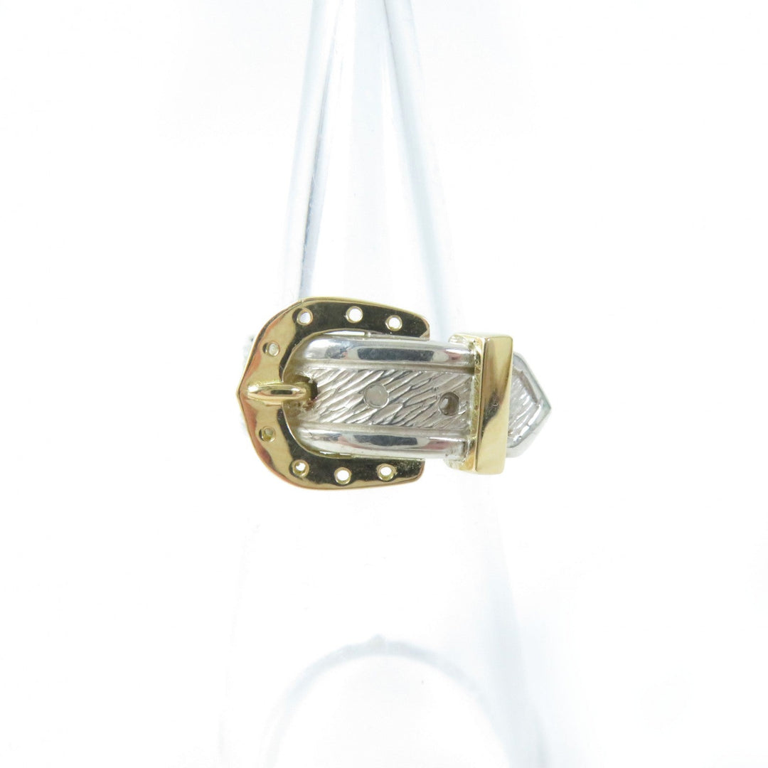 HERMES Ring Main�FSV925 , Main�F750 Silver gold Horseshoe Combi Ring Women Used Authentic