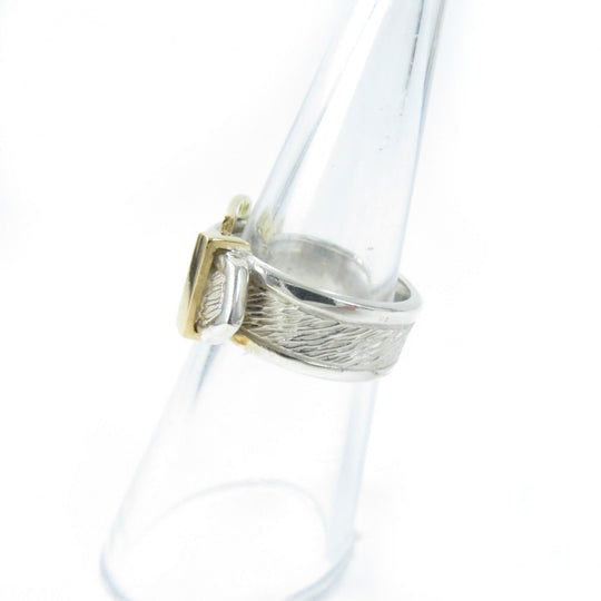 HERMES Ring Main�FSV925 , Main�F750 Silver gold Horseshoe Combi Ring Women Used Authentic