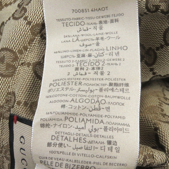 GUCCI Other hats 700851 Outer: 54% wool, Outer: 46% linen, Lining: 68% polyester, Lining: 16% cotton, Lining: 16% nylon beige mens Used Authentic