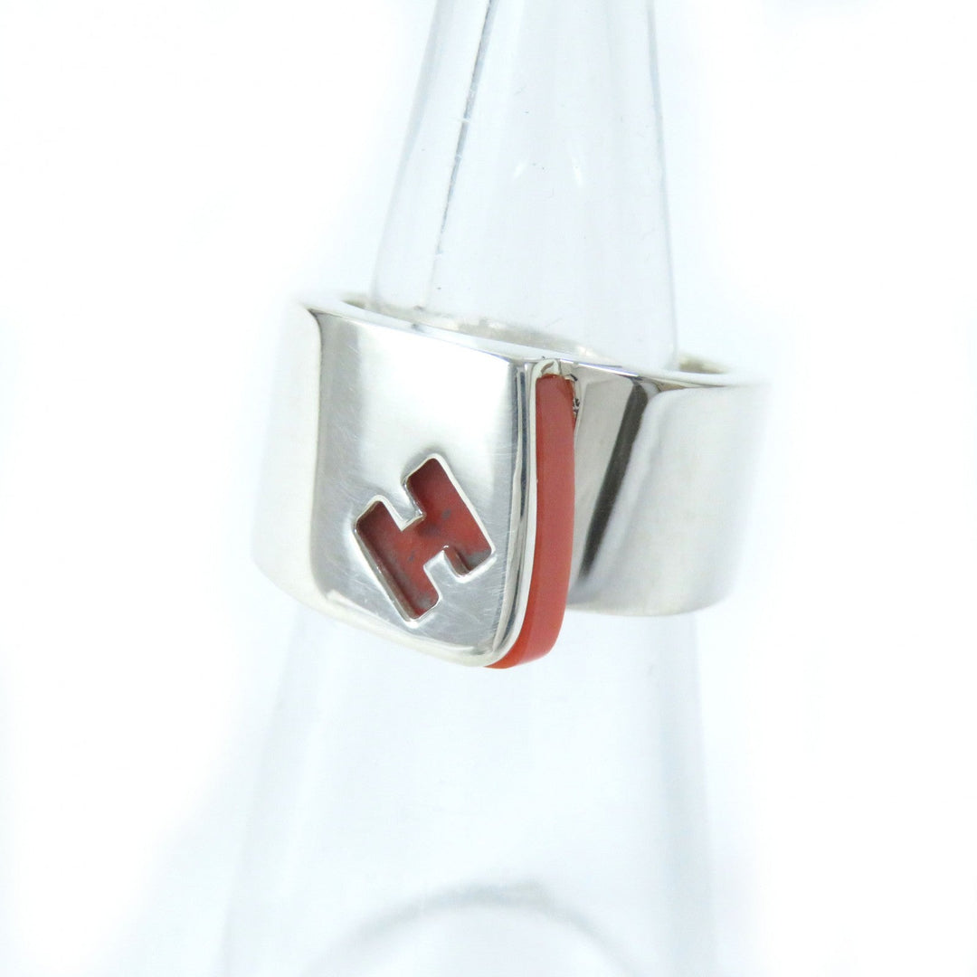 HERMES Ring Main�FSV925 Silver orange Women 50 Used Authentic
