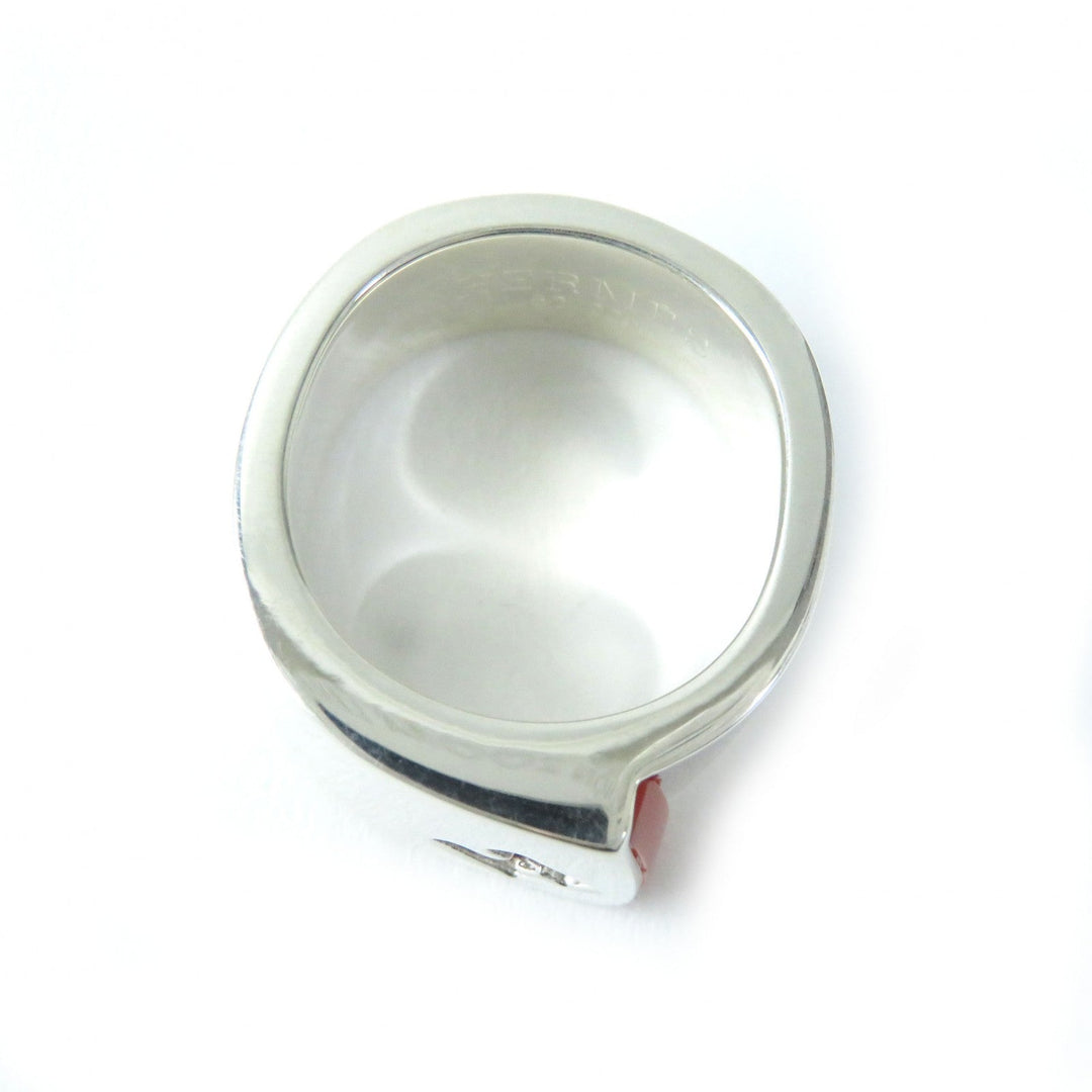 HERMES Ring Main�FSV925 Silver orange Women 50 Used Authentic