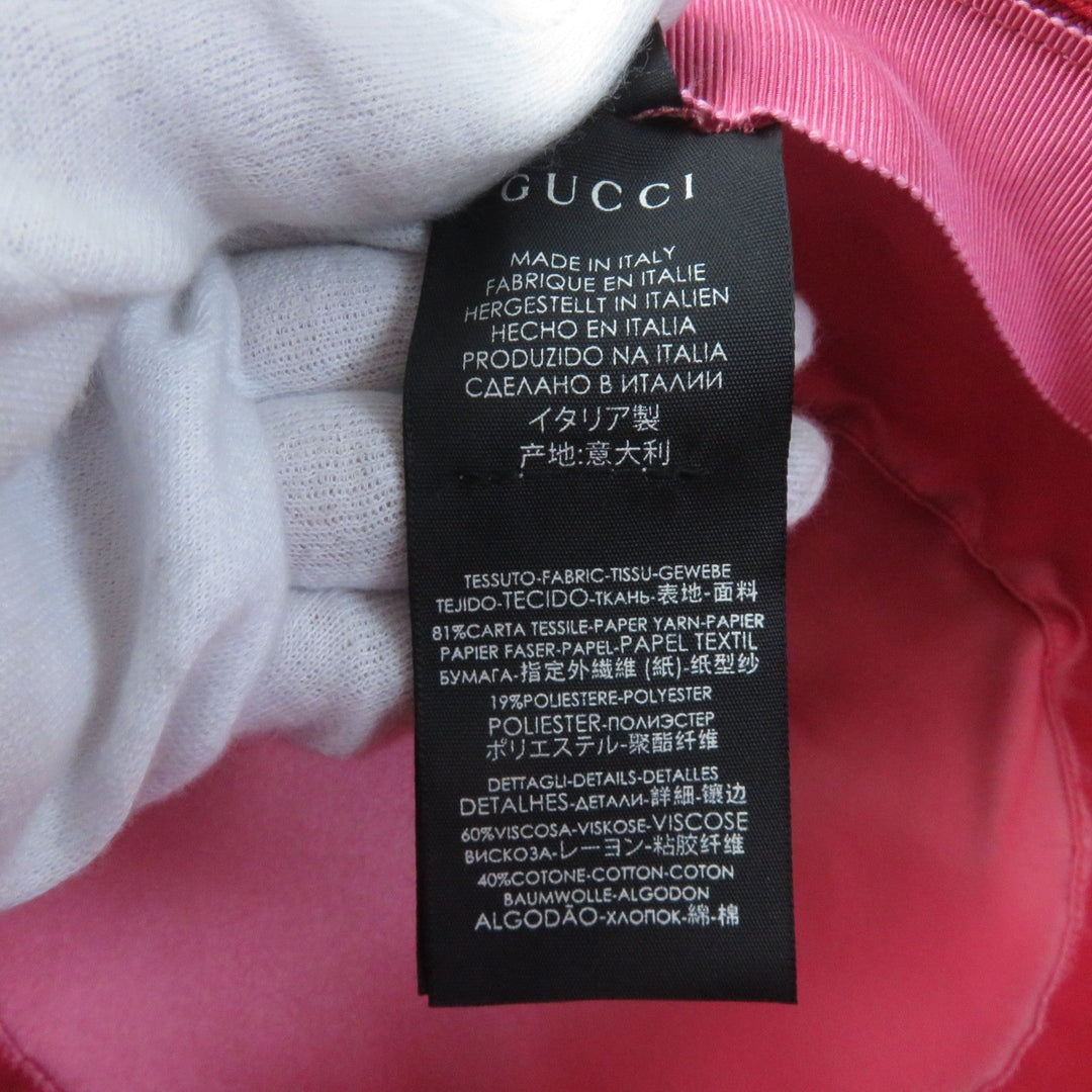 GUCCI hat 454667 Main: 19% polyester, Main: 81% unspecified fibers, Lining: 60% rayon, Lining: 40% cotton Tricolor PAPIER WIDE BRIM HAT Women Used Authentic