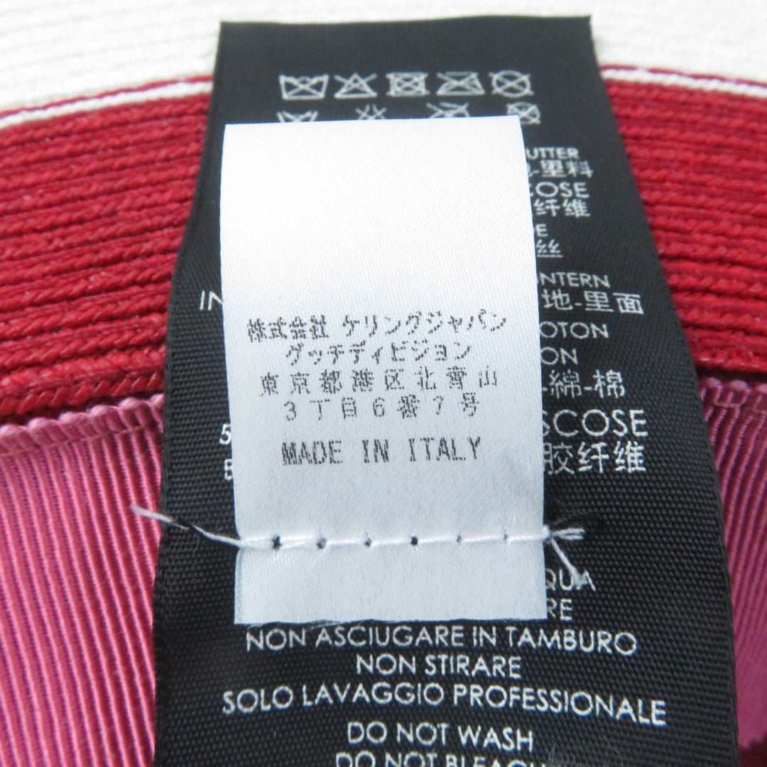 GUCCI hat 454667 Main: 19% polyester, Main: 81% unspecified fibers, Lining: 60% rayon, Lining: 40% cotton Tricolor PAPIER WIDE BRIM HAT Women Used Authentic
