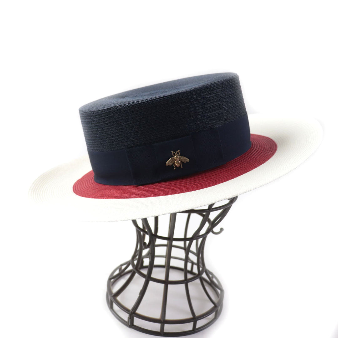 GUCCI hat 454667 Main: 19% polyester, Main: 81% unspecified fibers, Lining: 60% rayon, Lining: 40% cotton Tricolor PAPIER WIDE BRIM HAT Women Used Authentic