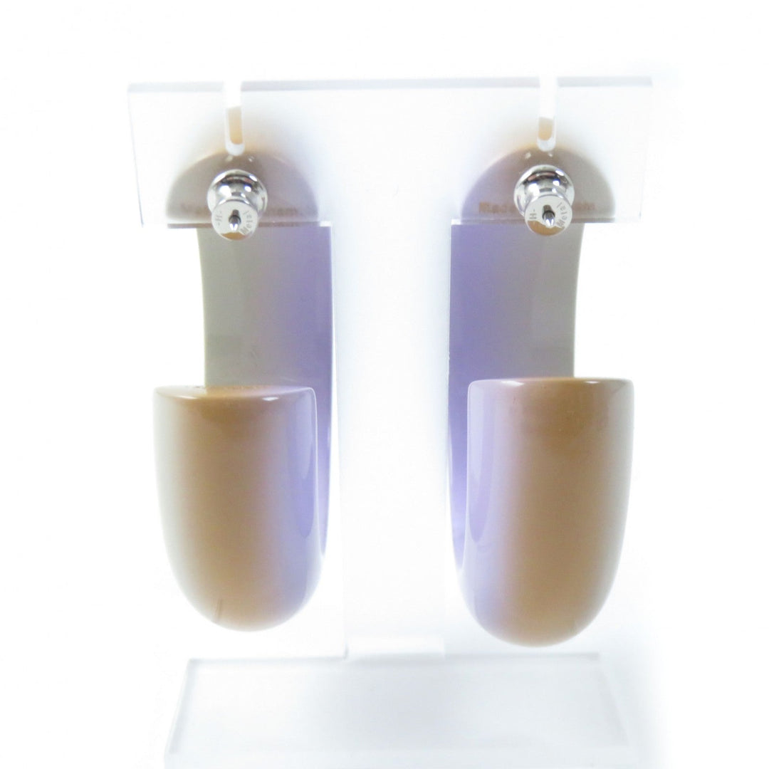 HERMES Pierce Lakkawood Lila Stand Earrings Fusion PM Women Used Authentic