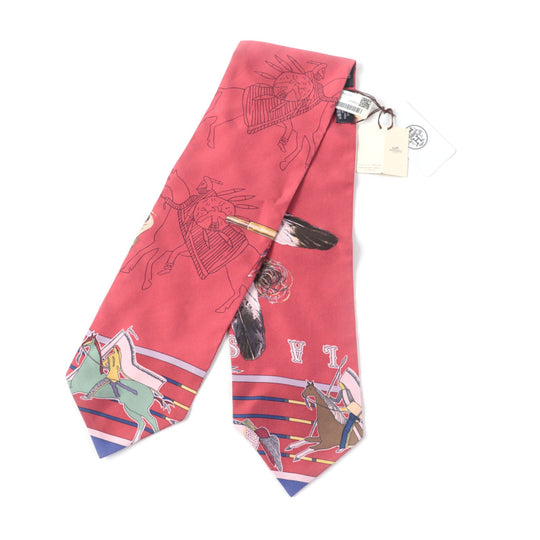 HERMES scarf Main: 100% silk MULTICO/ROUGE PANI LA SHAR PAWNEE Pawny Chief Twill up Women Used Authentic