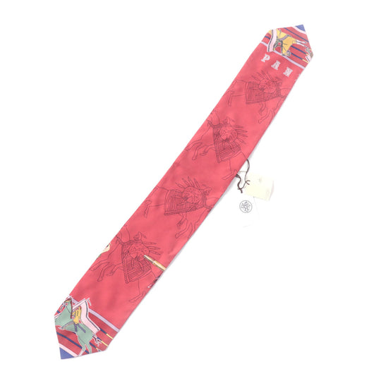 HERMES scarf Main: 100% silk MULTICO/ROUGE PANI LA SHAR PAWNEE Pawny Chief Twill up Women Used Authentic