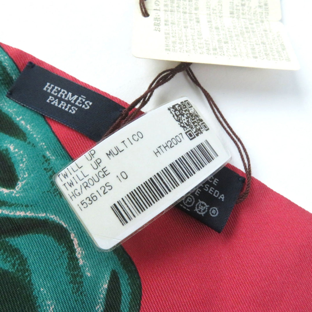 HERMES scarf Main: 100% silk MULTICO/ROUGE PANI LA SHAR PAWNEE Pawny Chief Twill up Women Used Authentic