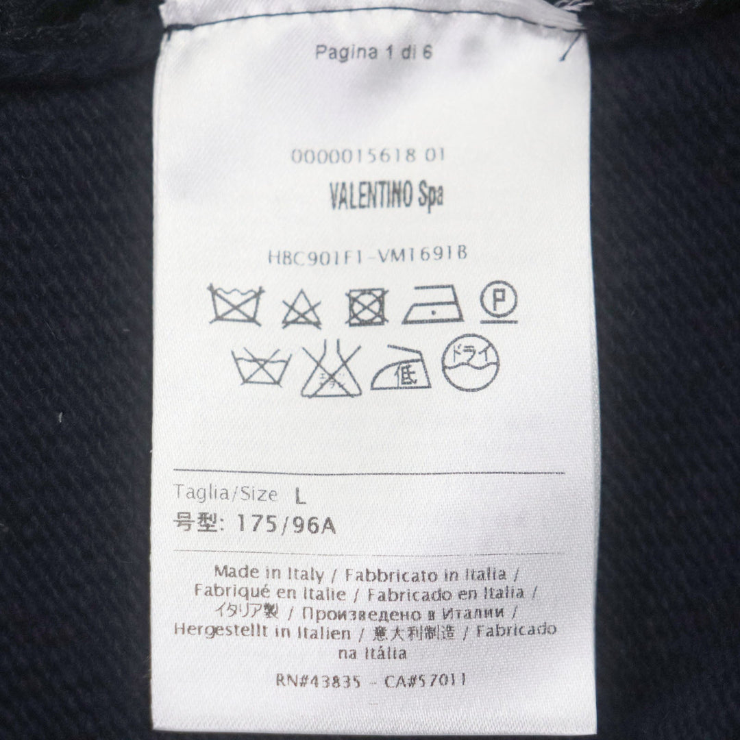 VALENTINO knit Outer: 70% wool, Outer: 30% cashmere, Lace: 77% cotton, 17% rayon, 6% nylon Navy Women L Used Authentic