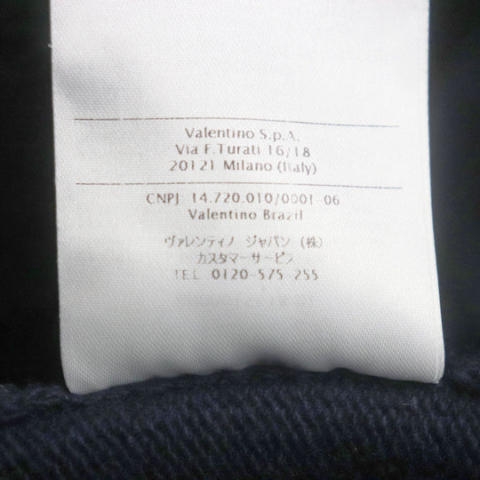 VALENTINO knit Outer: 70% wool, Outer: 30% cashmere, Lace: 77% cotton, 17% rayon, 6% nylon Navy Women L Used Authentic