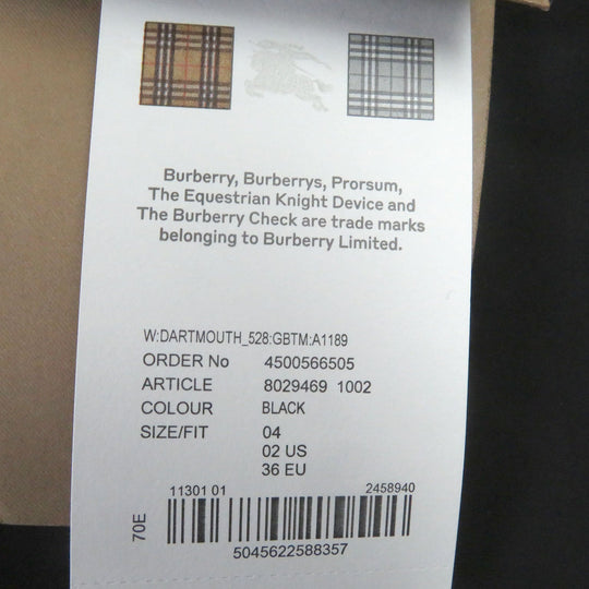 BURBERRY Blouson 8029469 Main: 100% polyester, Sleeve lining: 100% cupra black Women 36 Used Authentic