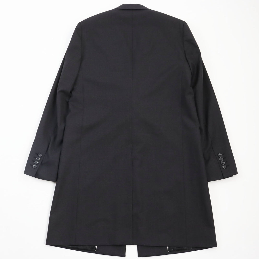 DOLCE&GABBANA Chester coat Outer: 97% wool, Outer: 3% elastane (polyurethane), Lining: 36% viscose (rayon), Lining: 34% acetate, Lining: 30% cupra Dark gray mens 46 Used Authentic