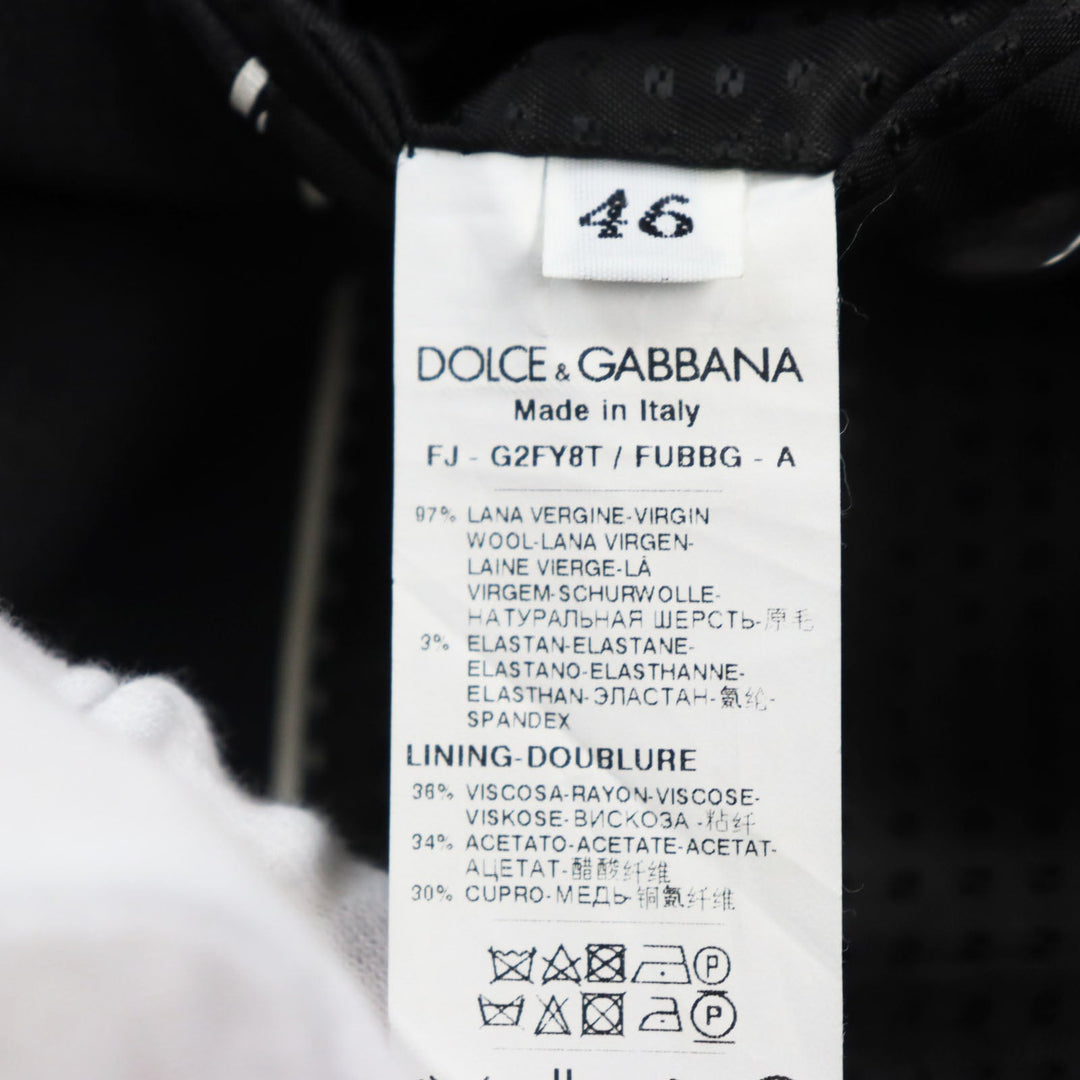 DOLCE&GABBANA Chester coat Outer: 97% wool, Outer: 3% elastane (polyurethane), Lining: 36% viscose (rayon), Lining: 34% acetate, Lining: 30% cupra Dark gray mens 46 Used Authentic
