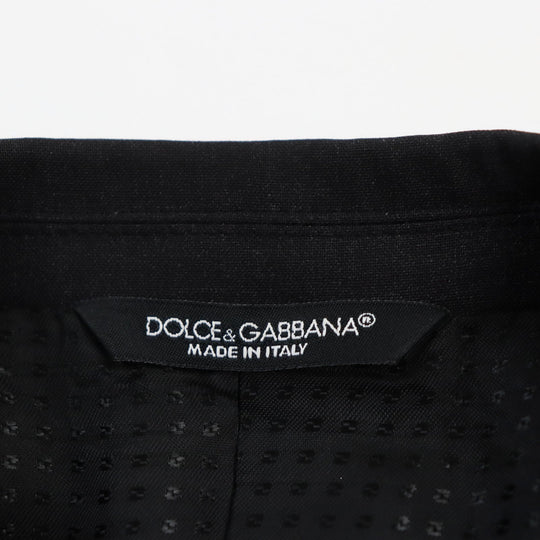 DOLCE&GABBANA Chester coat Outer: 97% wool, Outer: 3% elastane (polyurethane), Lining: 36% viscose (rayon), Lining: 34% acetate, Lining: 30% cupra Dark gray mens 46 Used Authentic