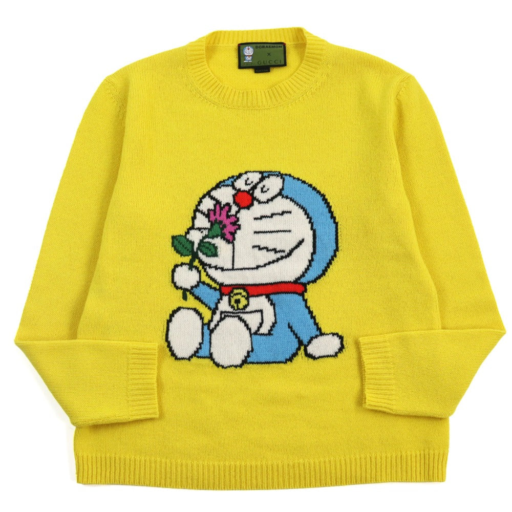 GUCCI knit 655654 XKBVZ Outer: 100% wool, part: 37% cotton, part: 37% rayon, part: 26% polyester yellow Women S Used Authentic