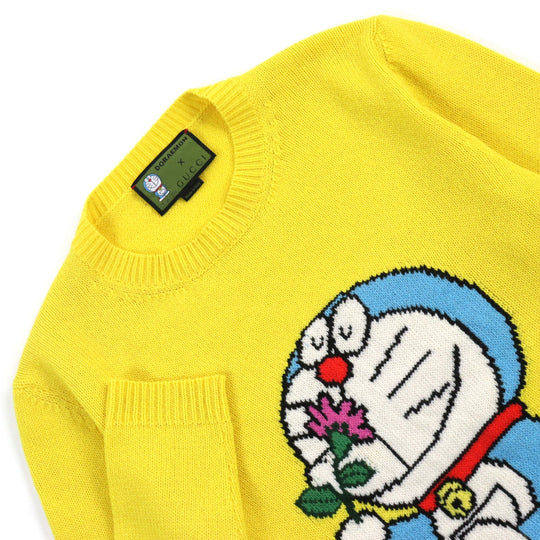 GUCCI knit 655654 XKBVZ Outer: 100% wool, part: 37% cotton, part: 37% rayon, part: 26% polyester yellow Women S Used Authentic