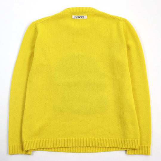 GUCCI knit 655654 XKBVZ Outer: 100% wool, part: 37% cotton, part: 37% rayon, part: 26% polyester yellow Women S Used Authentic