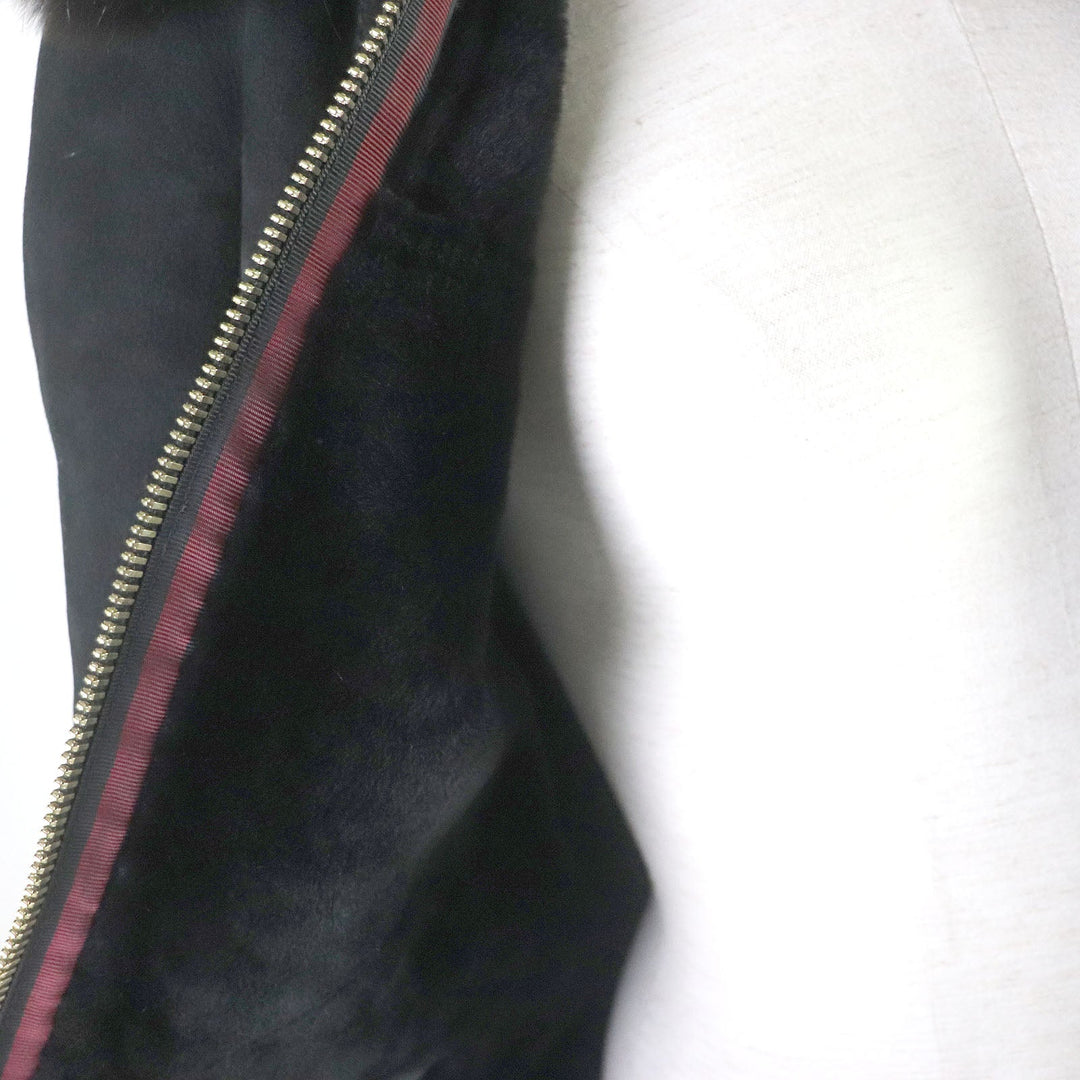 GUCCI Mouton jacket Main: Lamb leather, Fur: Fox, Part: 100% wool black Women 40 Used Authentic