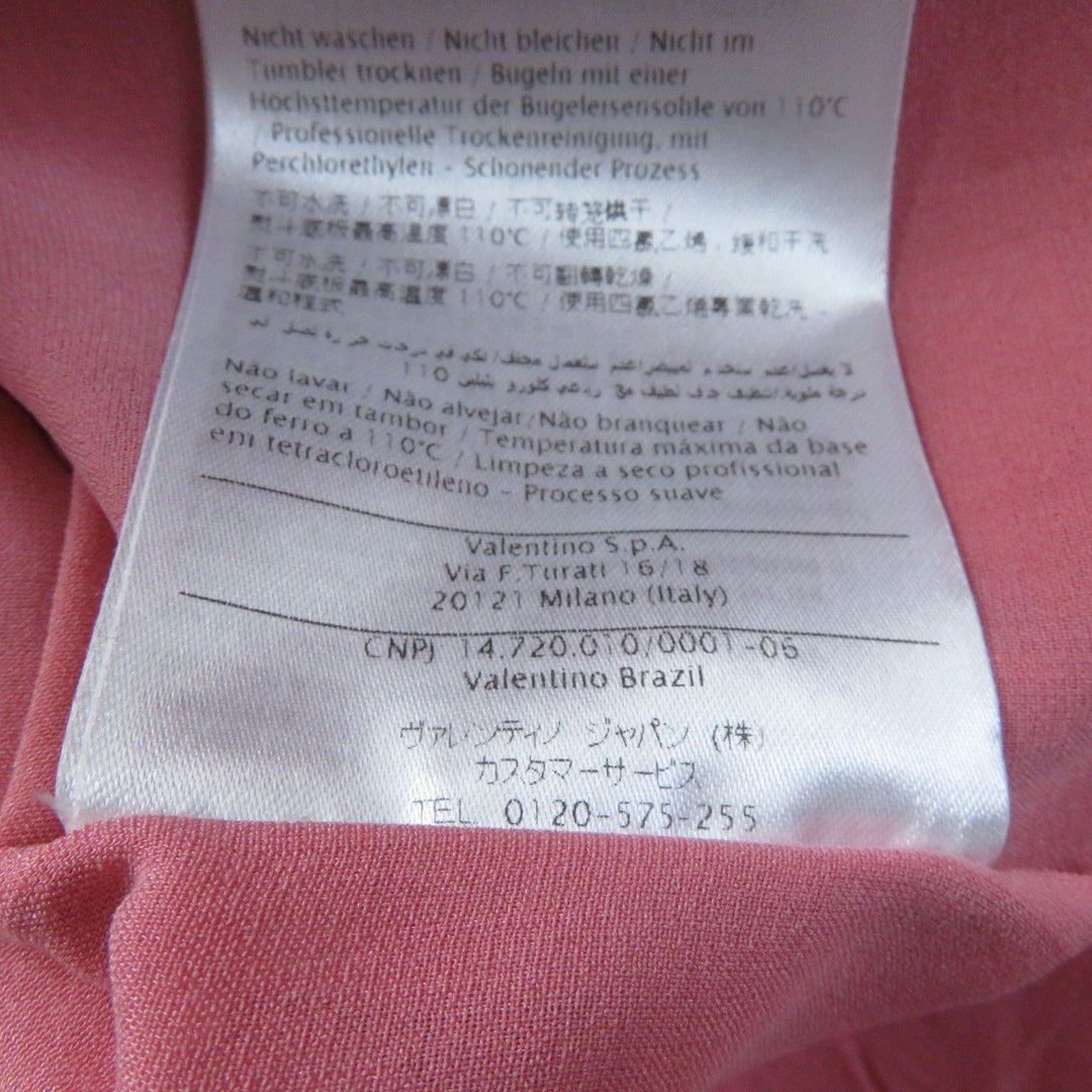 VALENTINO one piece PB3VAGZ6360 Outer: 65% wool, Outer: 35% silk, Lining: 91% silk, Lining: 9% polyurethane, Part: 100% nylon, Outer 2: 71% cotton, 21% rayon, 8% nylon pink Women 2 Used Authentic