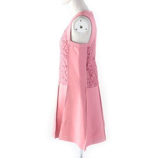 VALENTINO one piece PB3VAGZ6360 Outer: 65% wool, Outer: 35% silk, Lining: 91% silk, Lining: 9% polyurethane, Part: 100% nylon, Outer 2: 71% cotton, 21% rayon, 8% nylon pink Women 2 Used Authentic