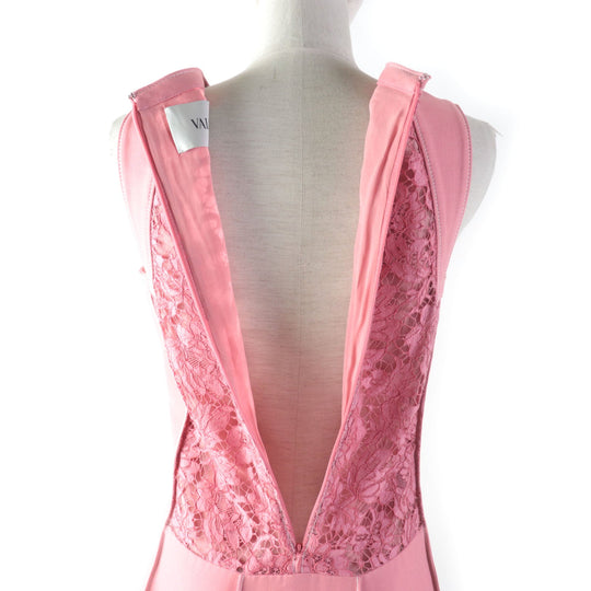 VALENTINO one piece PB3VAGZ6360 Outer: 65% wool, Outer: 35% silk, Lining: 91% silk, Lining: 9% polyurethane, Part: 100% nylon, Outer 2: 71% cotton, 21% rayon, 8% nylon pink Women 2 Used Authentic