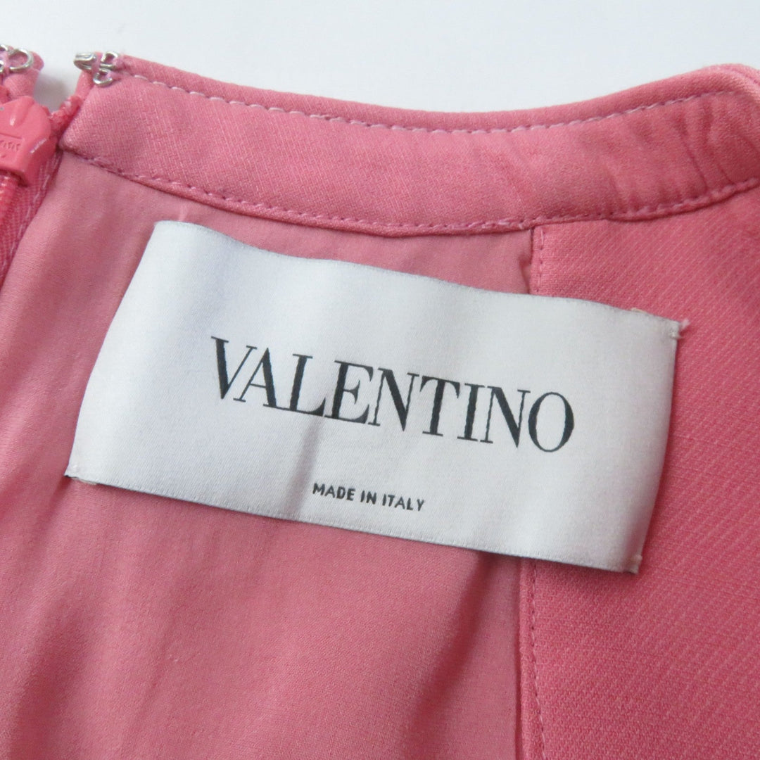 VALENTINO one piece PB3VAGZ6360 Outer: 65% wool, Outer: 35% silk, Lining: 91% silk, Lining: 9% polyurethane, Part: 100% nylon, Outer 2: 71% cotton, 21% rayon, 8% nylon pink Women 2 Used Authentic