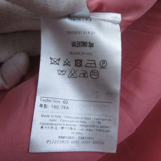 VALENTINO one piece PB3VAGZ6360 Outer: 65% wool, Outer: 35% silk, Lining: 91% silk, Lining: 9% polyurethane, Part: 100% nylon, Outer 2: 71% cotton, 21% rayon, 8% nylon pink Women 2 Used Authentic
