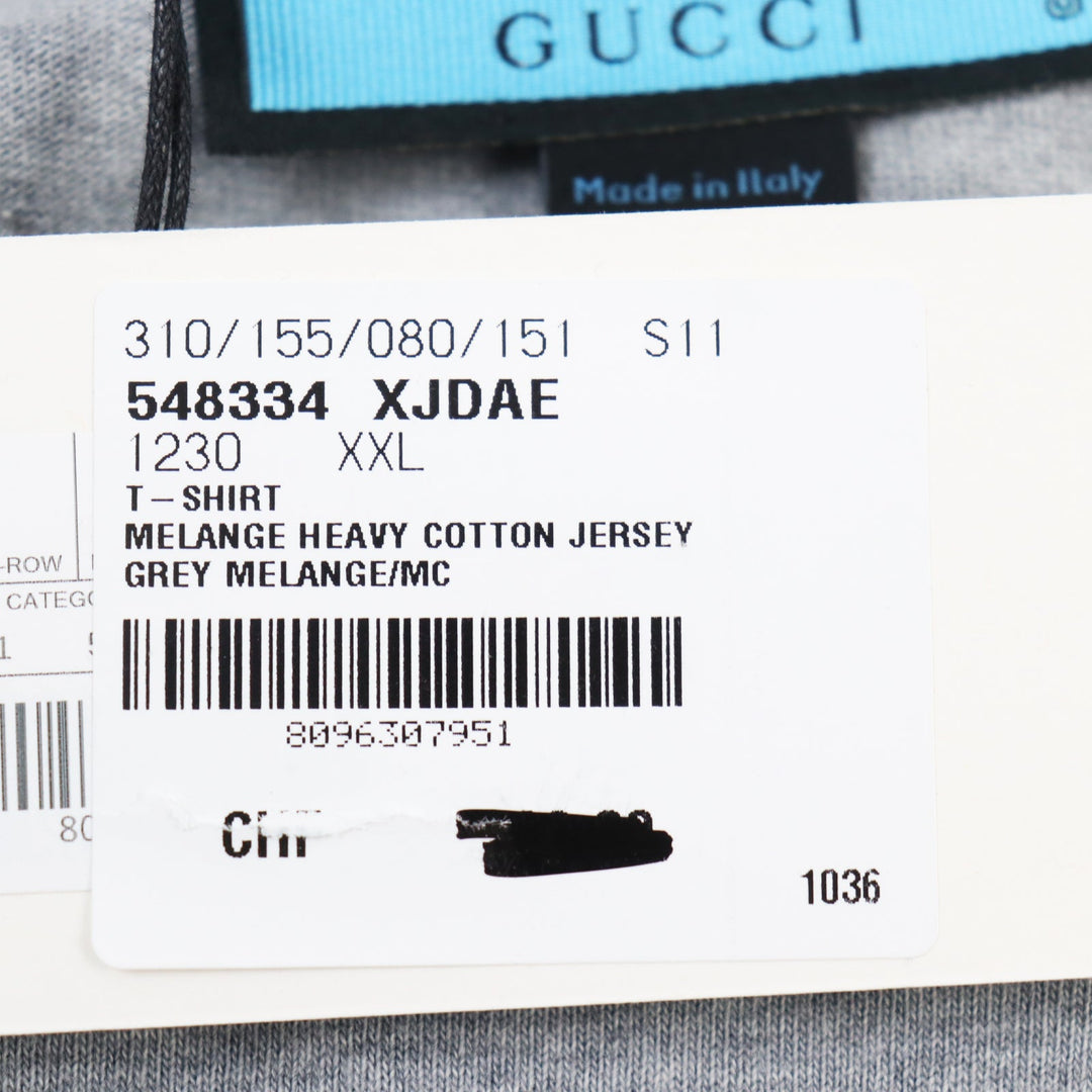 GUCCI Short sleeve T-shirt 548334 XJDAE Main: 100% cotton gray mens XXL Used Authentic