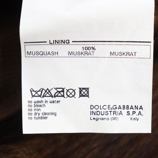 DOLCE&GABBANA leather jacket G9027L / G5004 Outer: 100% sheepskin; Lining: 100% muskrat Brown mens 48 Used Authentic