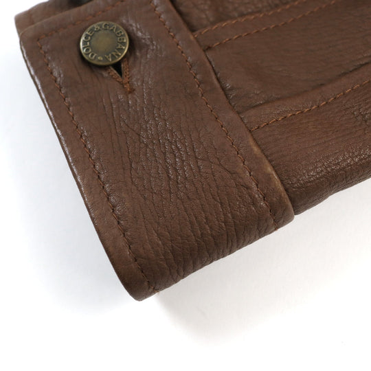 DOLCE&GABBANA leather jacket G9027L / G5004 Outer: 100% sheepskin; Lining: 100% muskrat Brown mens 48 Used Authentic