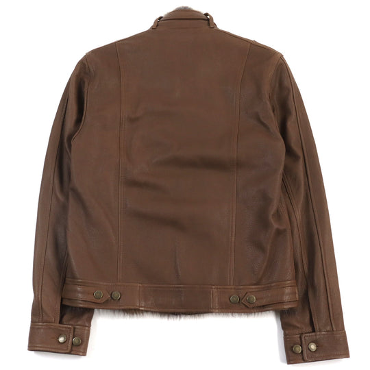 DOLCE&GABBANA leather jacket G9027L / G5004 Outer: 100% sheepskin; Lining: 100% muskrat Brown mens 48 Used Authentic