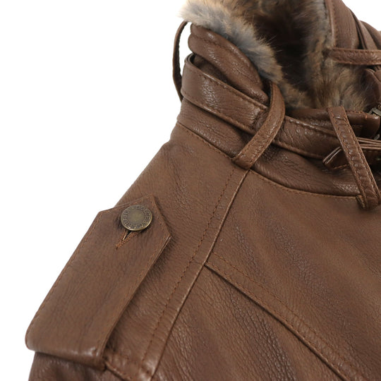 DOLCE&GABBANA leather jacket G9027L / G5004 Outer: 100% sheepskin; Lining: 100% muskrat Brown mens 48 Used Authentic