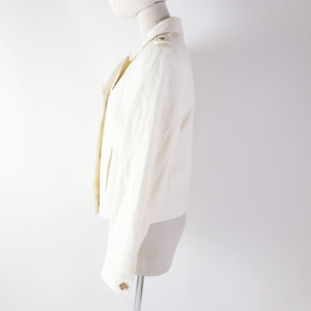 COACH Denim Jacket 81531 Outer: 60% cotton, Outer: 40% linen, Lining: 100% polyester white Women M Used Authentic