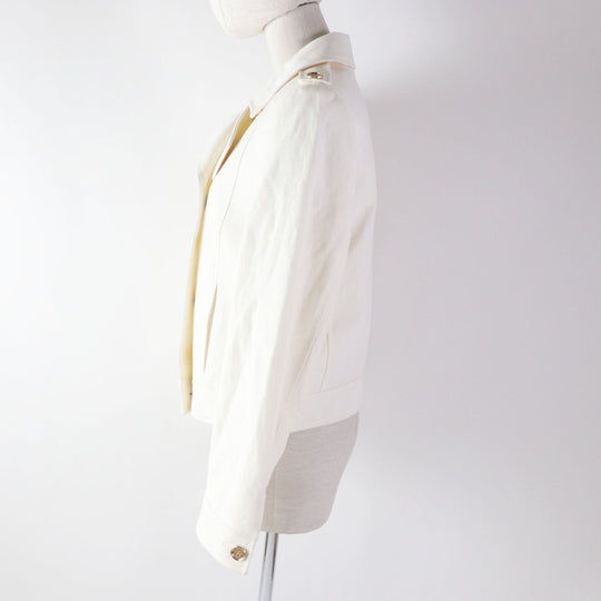 COACH Denim Jacket 81531 Outer: 60% cotton, Outer: 40% linen, Lining: 100% polyester white Women M Used Authentic