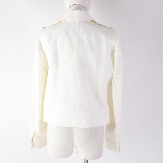 COACH Denim Jacket 81531 Outer: 60% cotton, Outer: 40% linen, Lining: 100% polyester white Women M Used Authentic