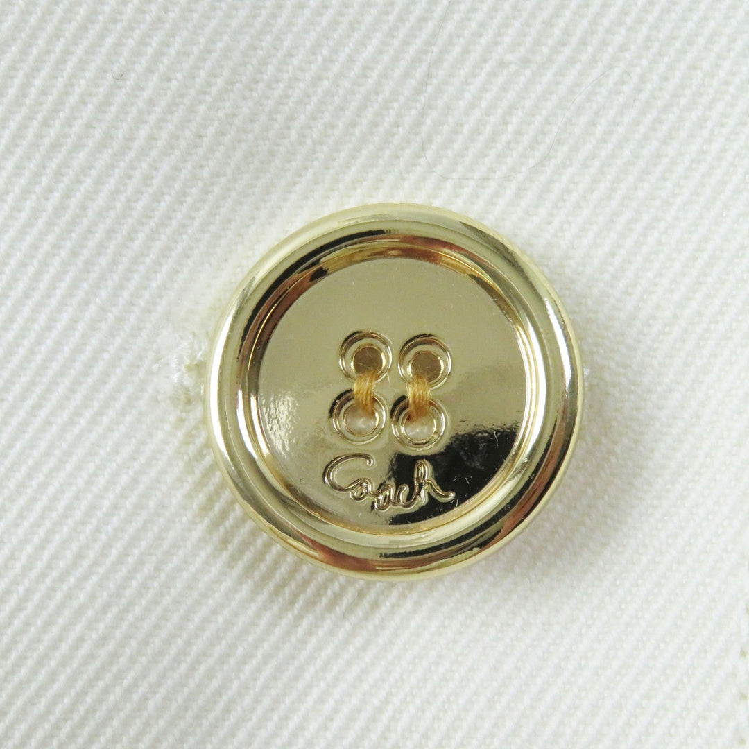 COACH Denim Jacket 81531 Outer: 60% cotton, Outer: 40% linen, Lining: 100% polyester white Women M Used Authentic