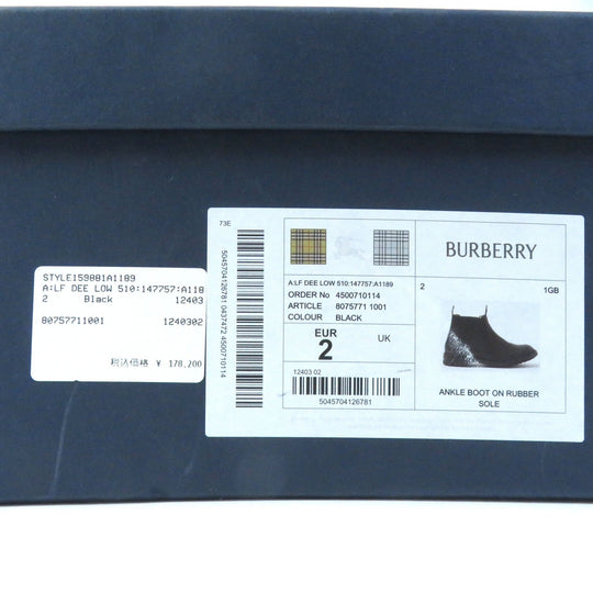 BURBERRY short boots Upper: Cowhide, Polyurethane, Cotton Sole: Rubber black DEE LOW Women 2 Used Authentic