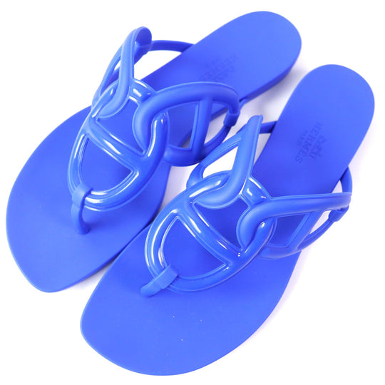 HERMES Sandals 221001Z Main: Rubber blue Egerie Women 36 Used Authentic