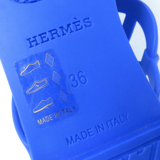 HERMES Sandals 221001Z Main: Rubber blue Egerie Women 36 Used Authentic