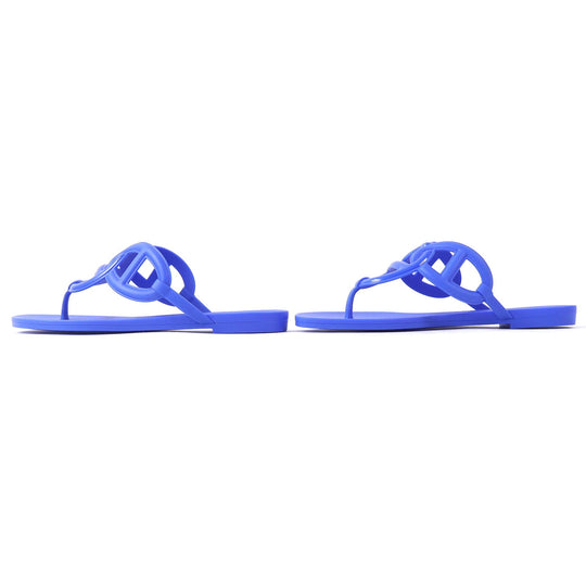 HERMES Sandals 221001Z Main: Rubber blue Egerie Women 36 Used Authentic