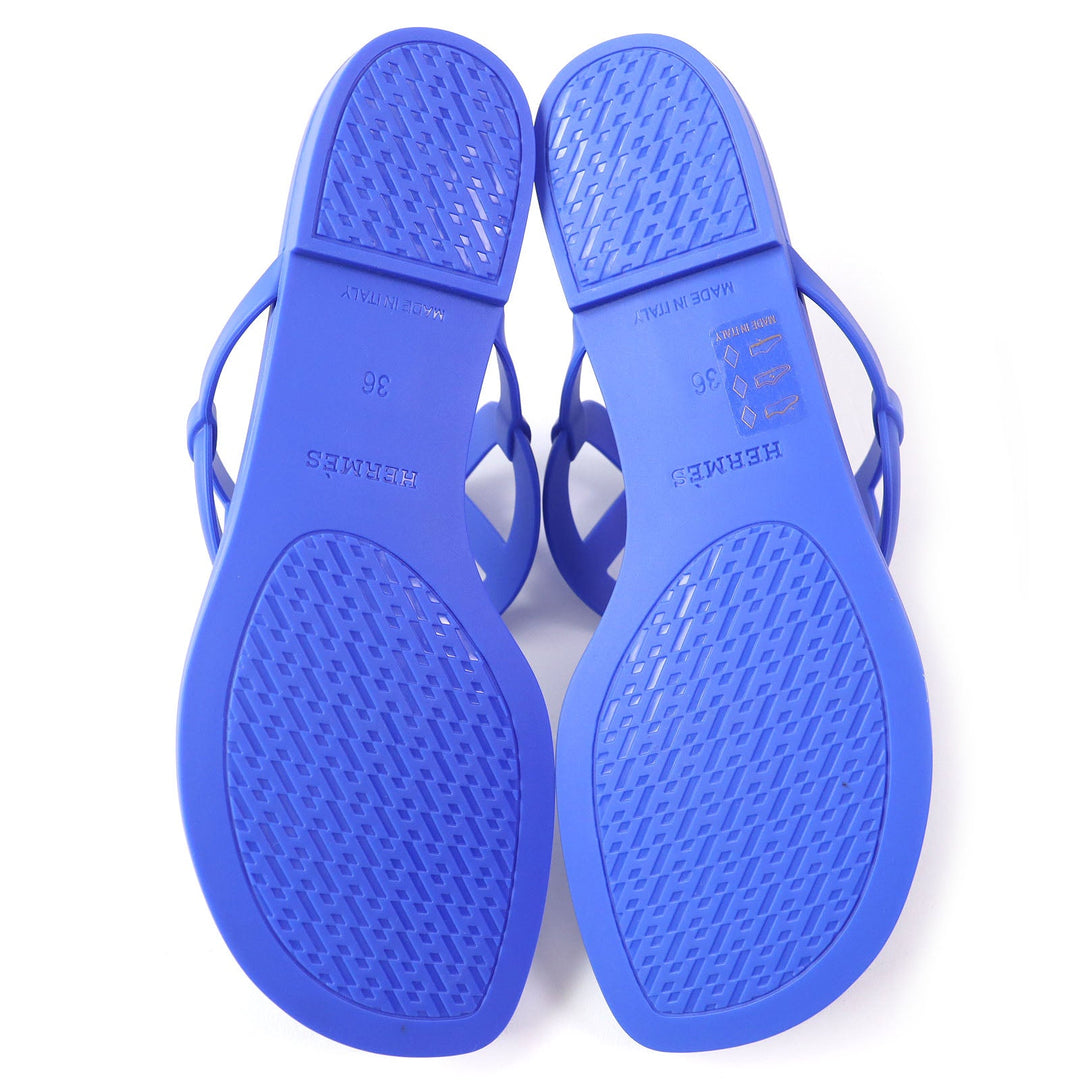 HERMES Sandals 221001Z Main: Rubber blue Egerie Women 36 Used Authentic
