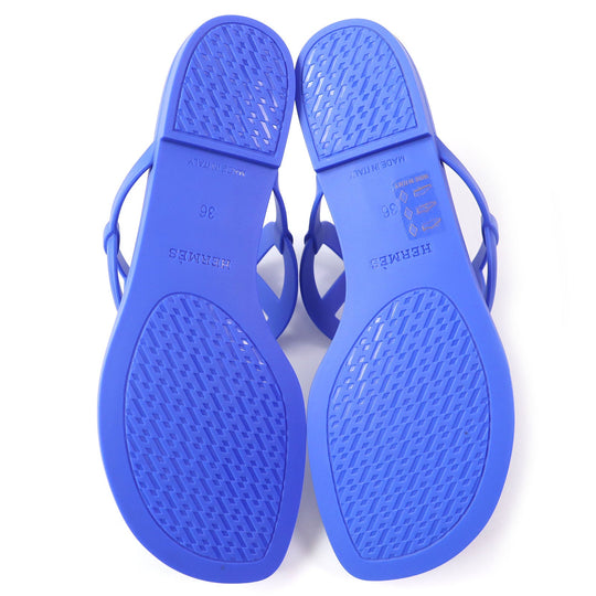 HERMES Sandals 221001Z Main: Rubber blue Egerie Women 36 Used Authentic