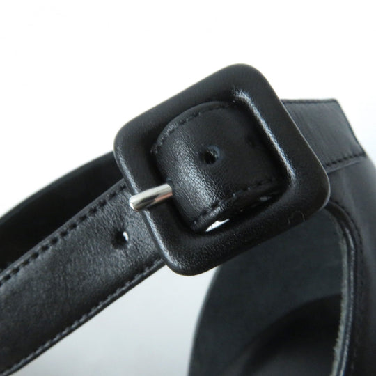 HERMES Sandals 201031Z Main: Leather black Women 36 Used Authentic