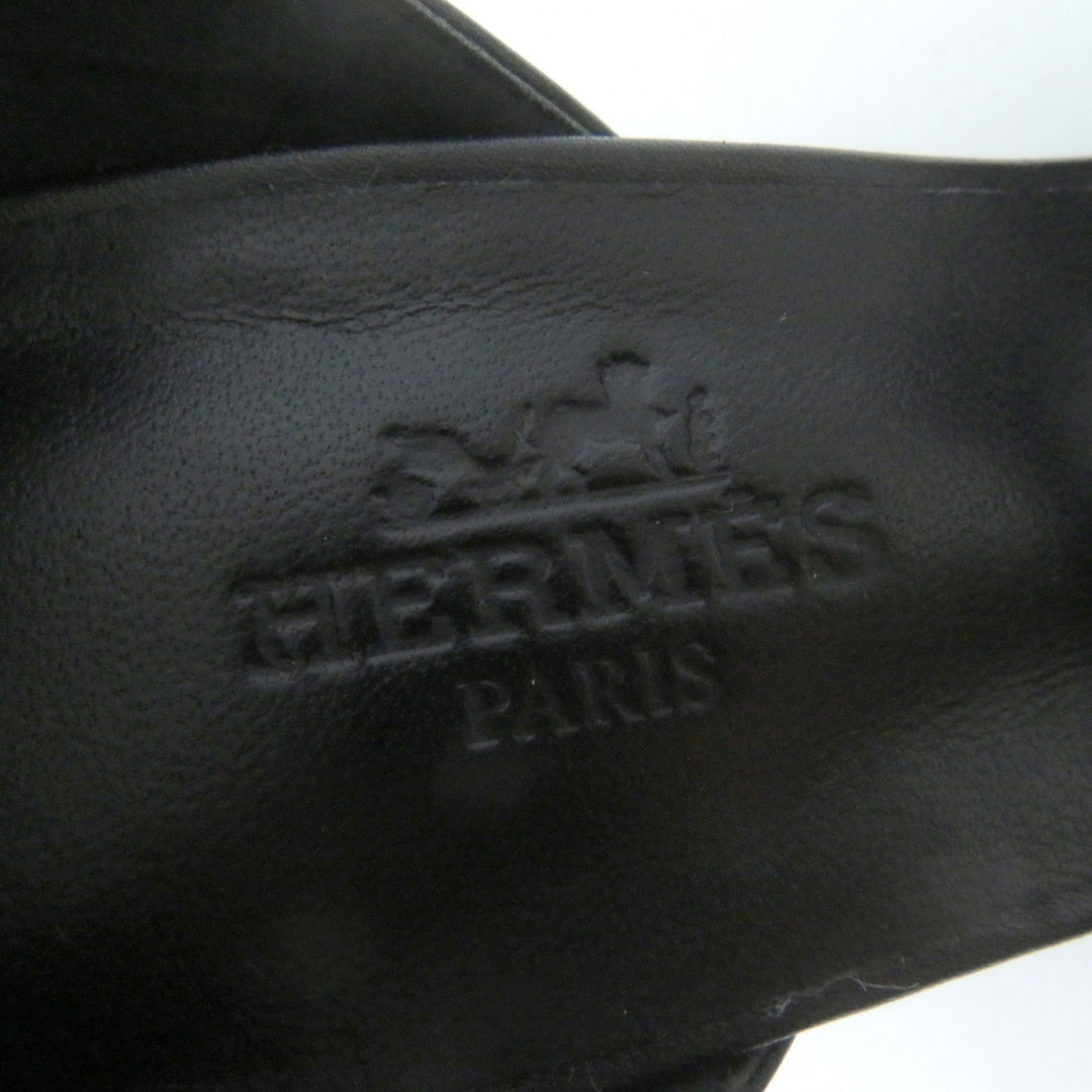 HERMES Sandals 201031Z Main: Leather black Women 36 Used Authentic