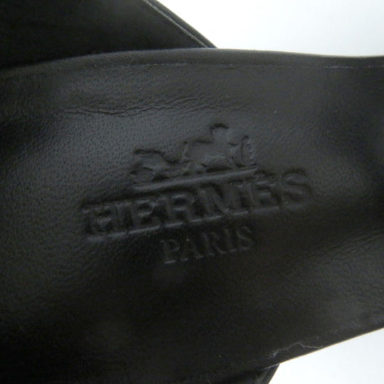 HERMES Sandals 201031Z Main: Leather black Women 36 Used Authentic
