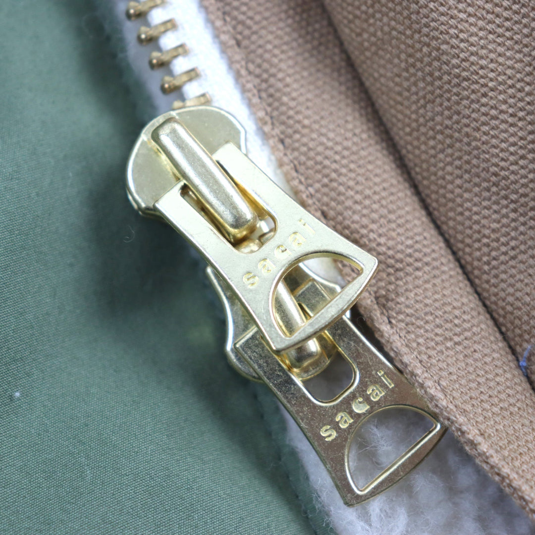 Sacai coat 23-03109 M Outer: 100% cotton, pile: 100% wool, ground: 55% acrylic, 45% polyester, padding: 100% polyester, lining: 100% polyester khaki Canvas Parka Siberian Canvas Hoodie Siberian Coat mens 1 Used Authentic