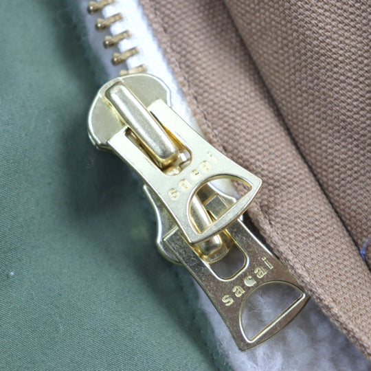 Sacai coat 23-03109 M Outer: 100% cotton, pile: 100% wool, ground: 55% acrylic, 45% polyester, padding: 100% polyester, lining: 100% polyester khaki Canvas Parka Siberian Canvas Hoodie Siberian Coat mens 1 Used Authentic